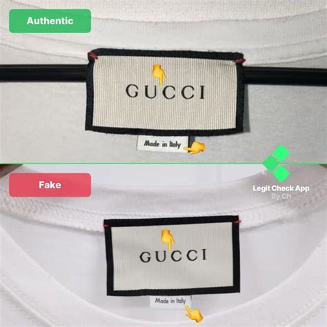 fake gucci and real gucci shirt|authentic gucci tag.